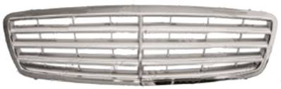 Grille radiateur centrale pour MERCEDES (W203) CLASSE C ph. 2 2004-2007, Chromé et argente, Neuve