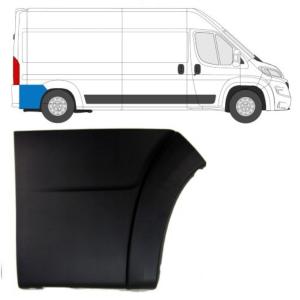 Moulure d'aile arrière droit partie arrière pour FIAT DUCATO III ph.1, 2006-2014 , noire, Neuve